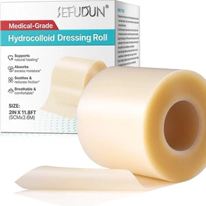 2er Pack Hydrokolloid Verbandsrolle 2 x 12 Fuß Wasserdicht Atmungsaktiv Zuschneidbar - Bild 1 von 8