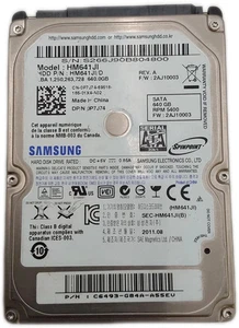 SAMSUNG HM641JI 640GB 2.5" 5400RPM 8MB CACHE SATA HDD LAPTOP DRIVE - Parts - Picture 1 of 3
