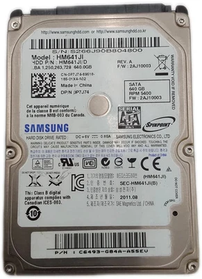 SAMSUNG HM641JI 640GB 2.5" 5400RPM 8MB CACHE SATA HDD LAPTOP DRIVE - Parts - Image 1 of 3