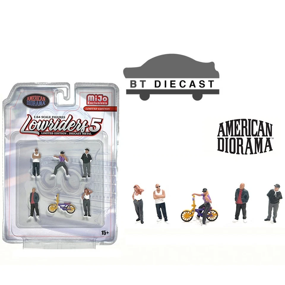 AMERICAN DIORAMA 1/64 DIECAST FIGURES SET LOWRIDERS LOW RIDERS 5 AD-2427 - Image 1 of 1