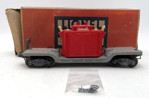 Lionel 2461 Vintage O Postwar Die-cast Flatcar w/ Red Transformer/Box - Picture 1 of 6