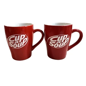 2 x Continental Cup A Soup Red Ceramic Promo Logo Advertising Merch 2010s - Picture 1 of 7