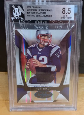 Rare 2009 Certified Mirror Blue #74 Tom Brady Game Jersey BGS 8.5 NM-MT+ 1/1 - Image 1 of 4