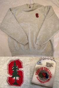 Vintage Stanford University Sweater Adult XL Grey Super Cotton Y2K 90s - Picture 1 of 17