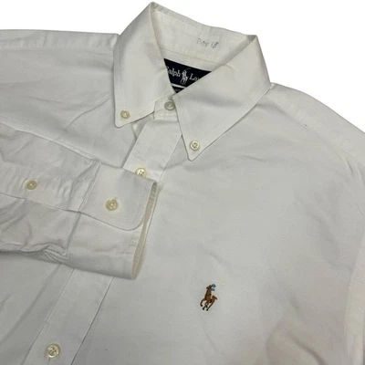Ralph Lauren Yarmouth Oxford Button Down Dress Shirt Mens 15-33 Solid White - Image 1 of 4