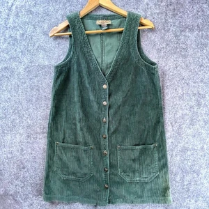 Vintage EXP Express Kleid klein dunkelgrün Cord Träger Lagenlook 90er klassisch Retro - Bild 1 von 6