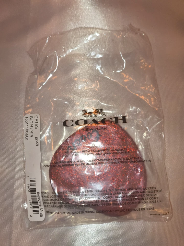 Coach pink Heart Glitter Mirror - Image 1 of 1