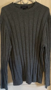 Crown & Ivy Herren Pullover L Large Pulli Grobstrick Zopfmuster Rundhals Blau - Bild 1 von 6