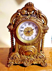 WATERBURY Antique Victorian FANCY BRONZE CLOCK for Desk Top or Shelf - Picture 1 of 9