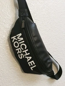 Riñonera MICHAEL KORS - Negra Con Firma Blanca - Ajustable Talla Única - Nueva - Imagen 1 de 14