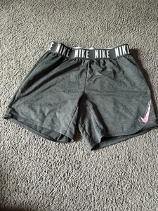 Nike Girl's Dri-Fit Athletic Shorts Gray & Pink Size Large lot of 2 - Picture 1 of 8