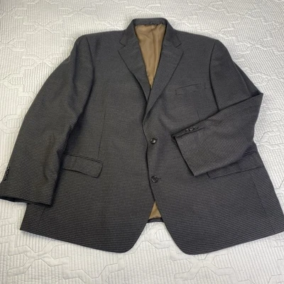 Oak Hill Mens Blazer Black Blue Tan Houndstooth Jacket Sport Coat 2XL 50/52R - Image 1 of 4