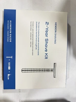 Juego de afeitado de seguridad Henson AL13 - Incluye afeitadora de seguridad, soporte y 100 maquinillas de afeitar... Foto 1 de 2