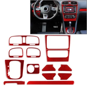 Carbon Fiber Full set Interior Decor Trim Kit Cover For VW Golf 6 MK6 08-12 - Picture 1 of 12
