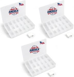 3PACK Embroidery Floss Organizer Box with 50 Cardboard Bobbins - 17 Compartments - Picture 1 of 12