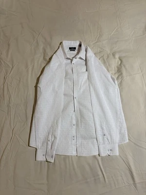 White Penguin Munsingwear Slim Fit Textured White Shirt 17 1/2 36/37 - Image 1 of 4