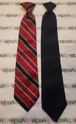 Lote De 2 Corbatas De Colección Ketch Clip Para Hombre Foto 1 de 3