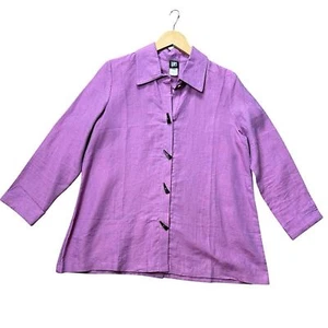 Chaqueta Ligera Gump’s San Francisco Lino Botón Palanca Talla M Lagenlook - Imagen 1 de 9