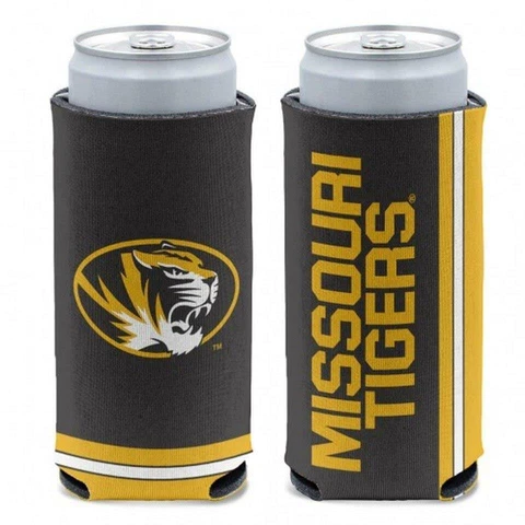 Missouri Tigers 12oz Slim Can Cooler [NEW]  NCAA Seltzer Beer Coozie Claw Holder Cover