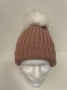 Steve Madden Blush Color Pom Pom Knit Hat NWT  - Picture 1 of 11