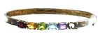 925 STERLING SILVER Assorted Synthetic Gemstone 6 Stone Bracelet, 11.76g - B98