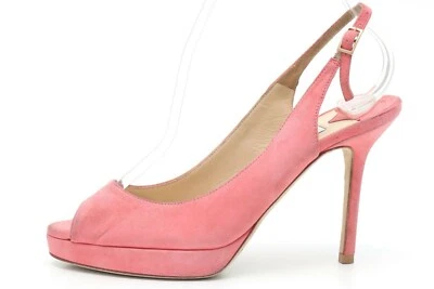 Jimmy Choo Womens Coral Pink Suede Leather Pumps Slingbacks Heels Shoes Size 35 - Image 1 of 4