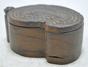 Antique Wooden Kitchenware Spice Box Original Old Hand Crafted Carved - Picture 1 of 6