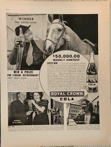 Royal Crown Cola 1938 anuncio vintage ganador señora Roscoe Guinn - Imagen 1 de 1