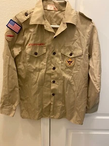 Oficial BSA Boy Scout Uniforme Bronceado Camisa Mangas Largas Juvenil Talla 16 - Imagen 1 de 2