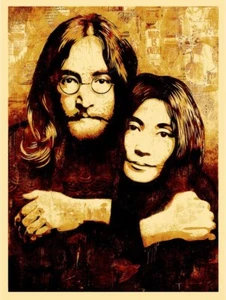 John & Yoko Canvas Silk Screen Print by Shepard Fairey Signed Artist Proof AP - Picture 1 of 1