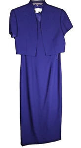 Adrianna Pappel Occasions Purple Dress Size 8P w/Mini Jacket - Picture 1 of 9