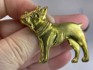 Spilla spilla oro cane bulldog francese vintage M-0785 - Foto 1 di 3