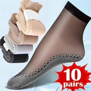 1-10 Paar Damen Feinsöckchen Komfortbund Sommer Socken Anti-Rutsch Nylonsocken - Bild 1 von 27