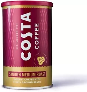 Costa Instant Smooth Medium Roast Coffee Finely Ground Beans Tin 100g - Picture 1 of 1