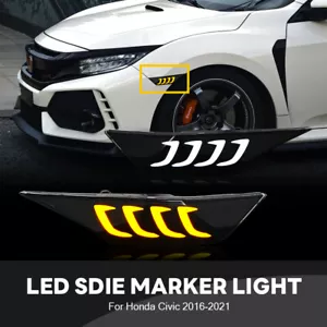 For 2016-2021 Honda Civic LED Front Bumper Side Marker Light Turn signal LH RH - Picture 1 of 20