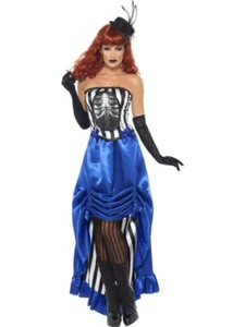 Grotesque Burlesque Pin Up Dancer Halloween Fancy Dress Costume Medium - Picture 1 of 5
