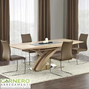 Tavolo allungabile moderno design sala pranzo 160/220cm MDF rovere sonoma IRIDE - Foto 1 di 4