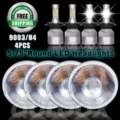 For Mercedes-Benz 380SL 450SL 560SL 4PCS 5.75" Round LED Headlights Hi-Lo Beam Foto 1 de 4