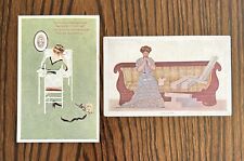 Lot Of Two (2) Vintage C. Coles Phillips Beautiful Woman Postcards. 1 Fadeaway