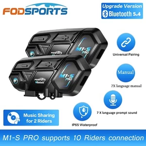 2X M1-S Pro Motorrad Intercom Gegensprechanlage Bluetooth Headset 2000m 10Fahrer - Bild 1 von 10