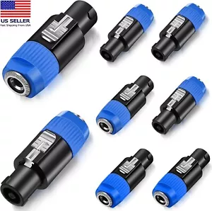 8PC For Speakon To 1/4 Adapter, Upgraded 1/4" Female To Male Connector USA NEW - Picture 1 of 4