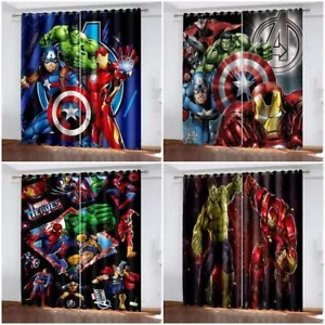 Marvel Heroes Avengers Spiderman Curtain Ring Top Eyelets Kids Bedroom Curtains - Picture 1 of 9
