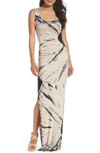 FELICITY & COCO Tie Dye Jersey Ruched Slit Racerback Tank Top Maxi Dress S = 4/6 - Picture 1 of 6