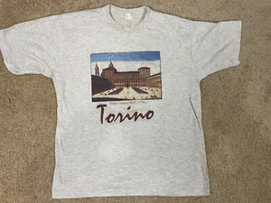 1770 Torino Palazzo Reale T-Shirt Mens Size 40 Regular Fit Single Stitch Gray - Picture 1 of 14