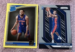 2018-19 Prizm Bruce Brown Rookie Card RC #132 + Yellow Flood SP Rookie Nets - Picture 1 of 2
