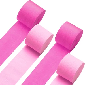 Pink Crepe Paper Streamers 4 Rolls 328Ft, Pink Peach Crepe Paper Party Streamers - Picture 1 of 7