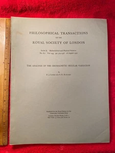 The Analysis of the Geomagnetic Secular Variation by F.J. Lowes and S.K. Runcorn - Imagen 1 de 1