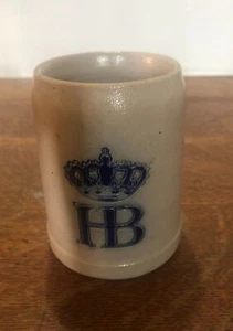 Taza de piedra de gres vintage Crown HB (Hofbrauhaus Munchen) 0,25 L 4" de alto - Imagen 1 de 6