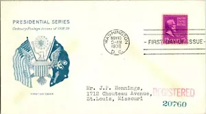 BD-681 REGISTERED SC0TT 824 $.19 SINGLE FRANKING W/UNINDEMNIIFIED EXCESS VALUE - Picture 1 of 1
