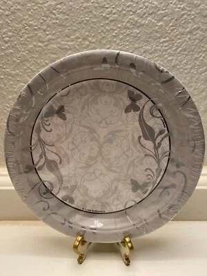 Platos de pastel de postre de boda victoriana 7" fiesta de compromiso de ducha nupcial 8 unidades Foto 1 de 2